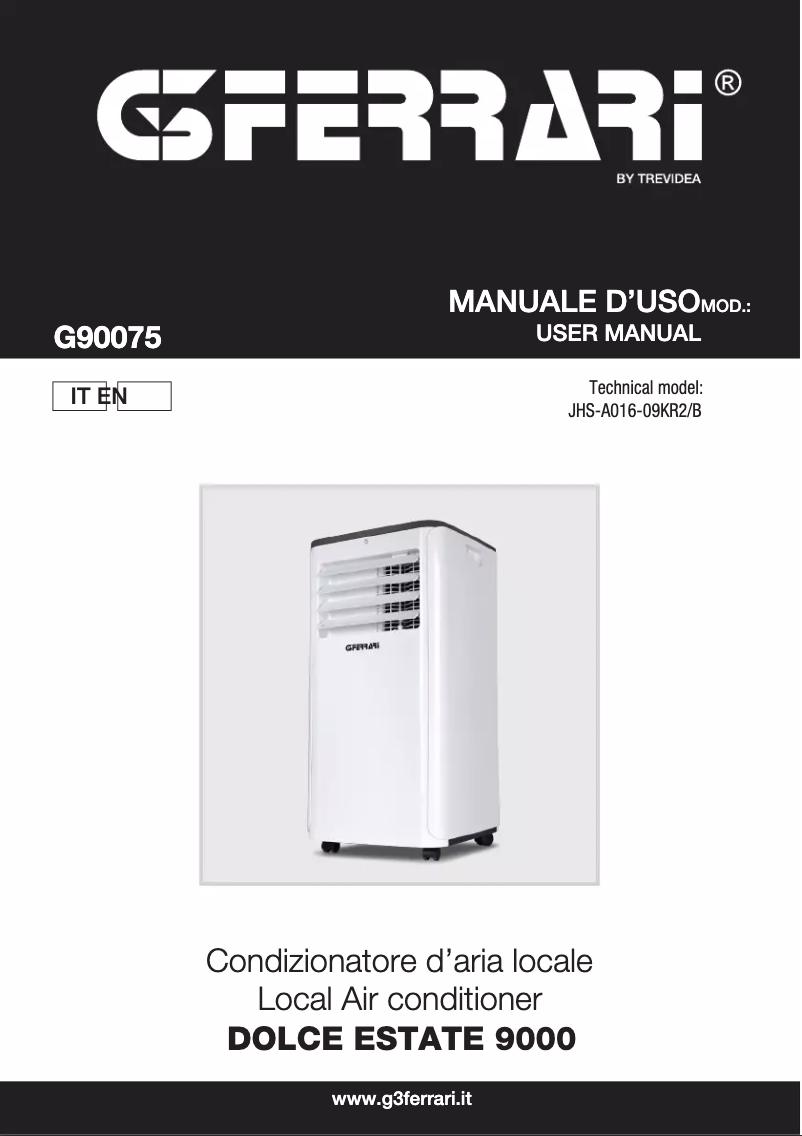 Image de la première page du manuel de l'appareil Dolce Estate 9000 G90075