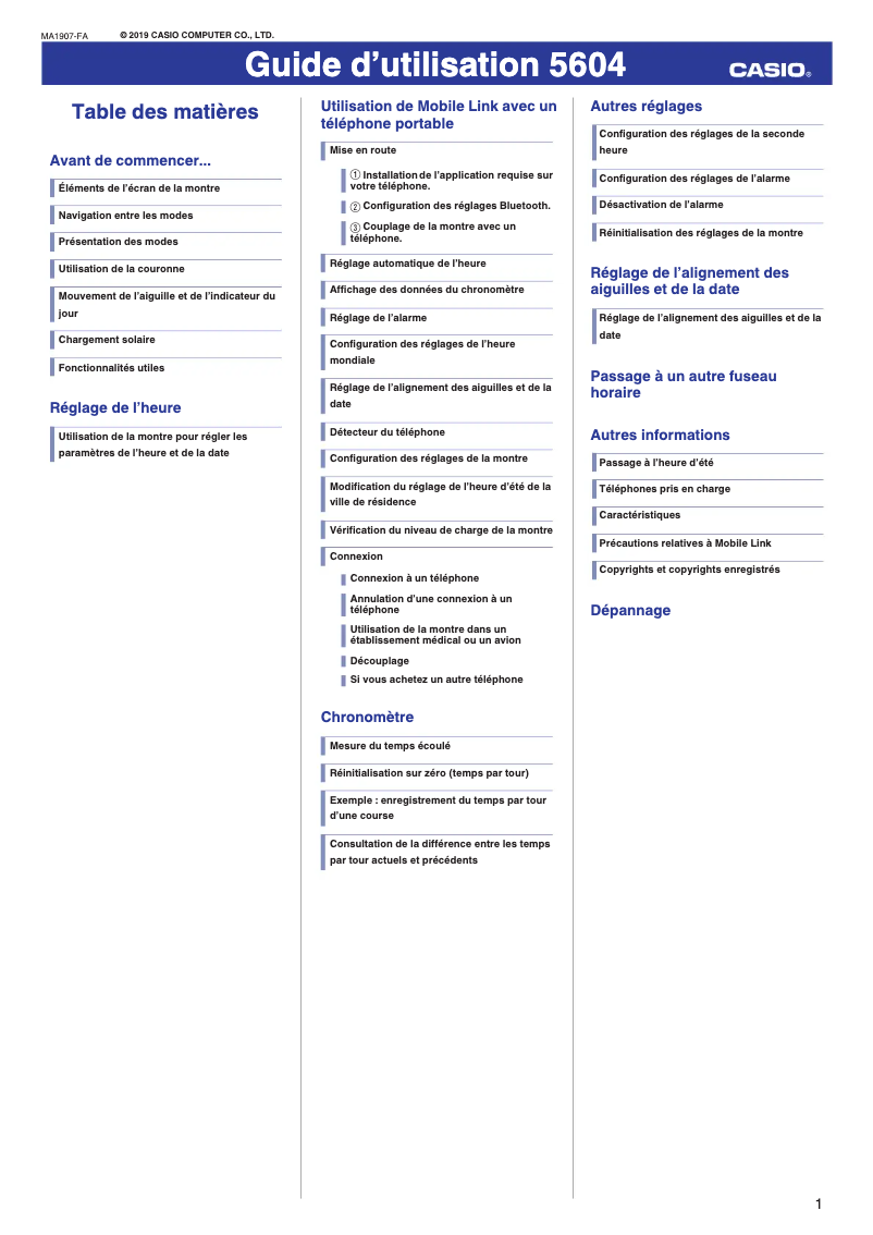 Image de la première page du manuel de l'appareil Edifice EQB-1000