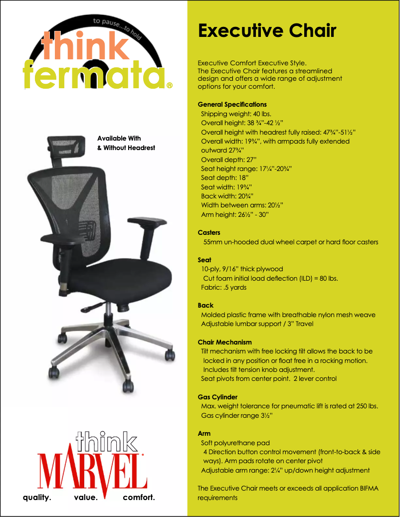 Image de la première page du manuel de l'appareil Executive Mesh WMCEXFB-H
