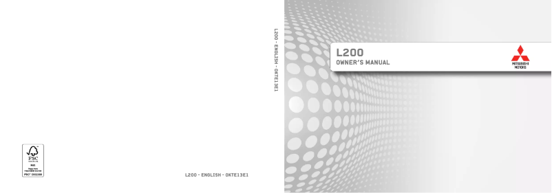 Page 1 de la notice Manuel utilisateur Mitsubishi L200 (2013)