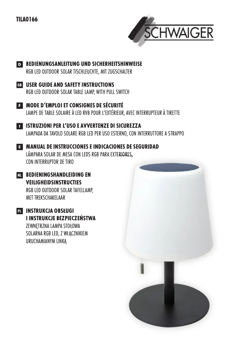 Image de la première page du manuel de l'appareil TILA0166