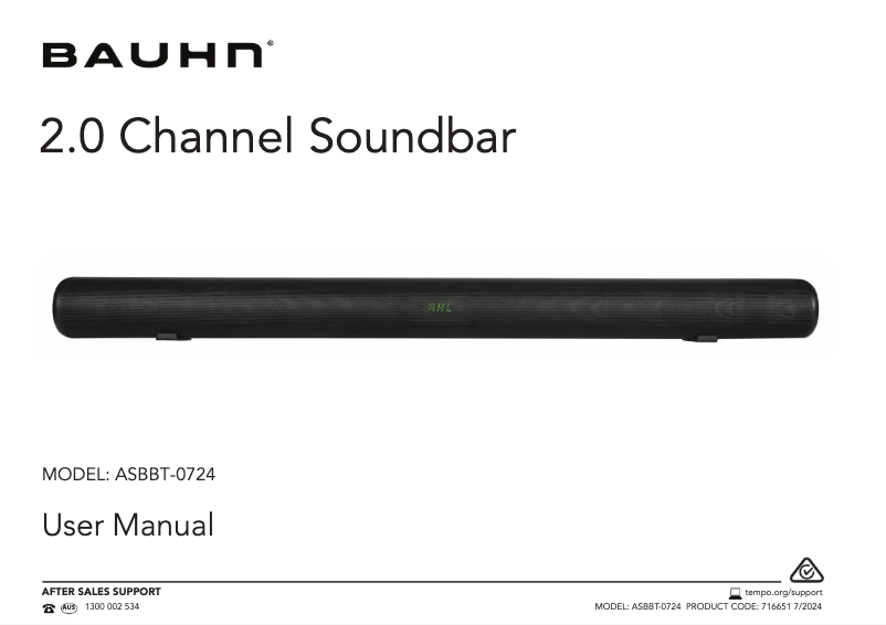 Page n°1 - Manuel utilisateur Bauhn ASBBT-0724
