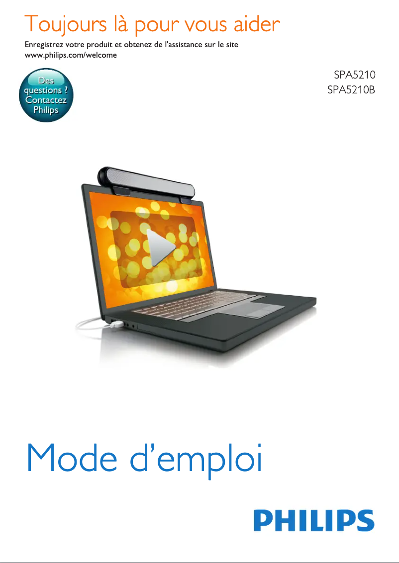 Image de la première page du manuel de l'appareil SPA5210B