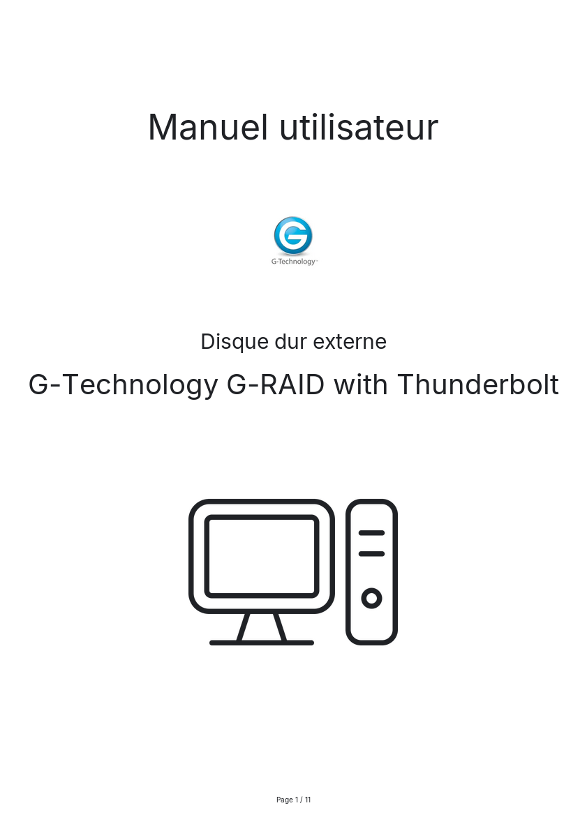Image de la première page du manuel de l'appareil G-RAID with Thunderbolt
