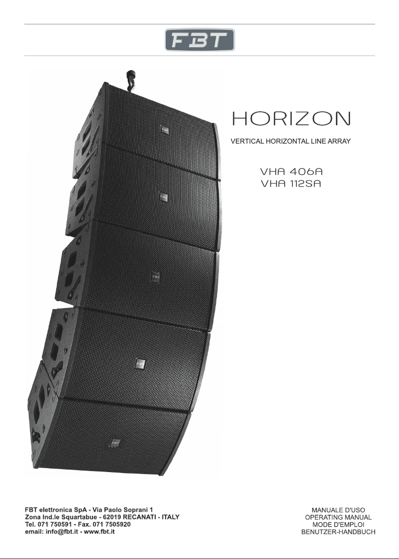 Image de la première page du manuel de l'appareil Horizon VHA-B 406