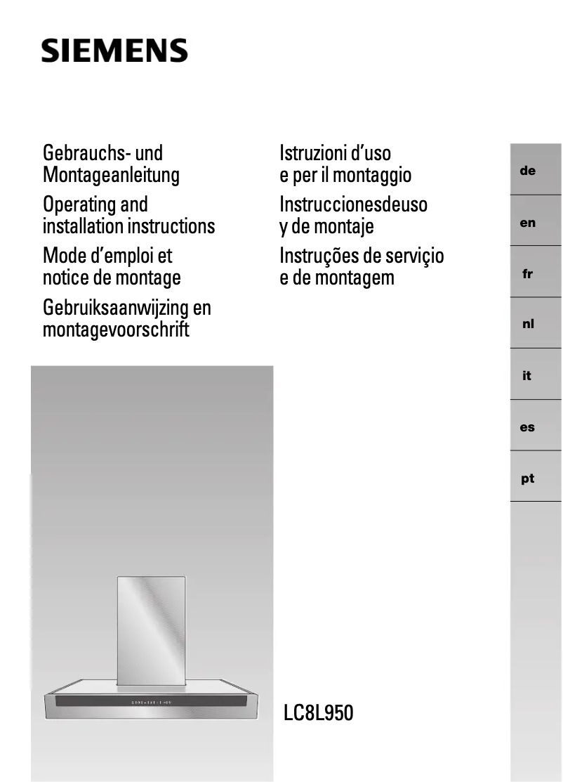 Page n°1 - Guide d'installation Siemens LC8L950