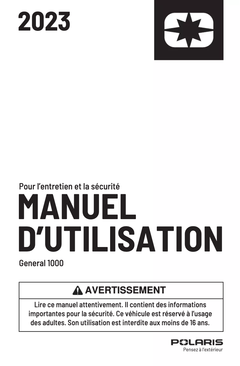 Image de la première page du manuel de l'appareil GENERAL 1000 EPS (2023)