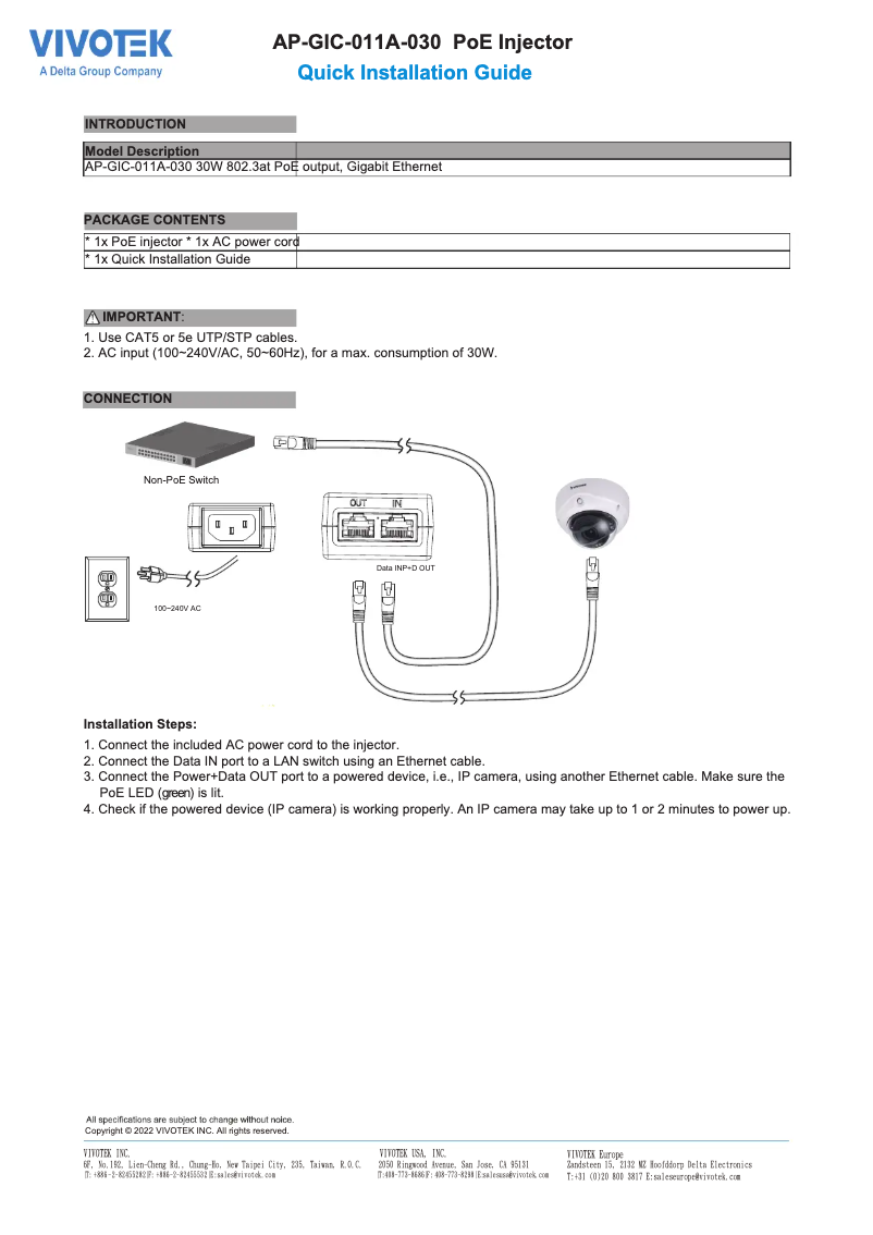 Image de la première page du manuel de l'appareil AP-GIC-011A-030