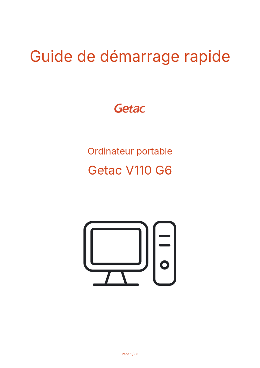 Image de la première page du manuel de l'appareil V110 G6