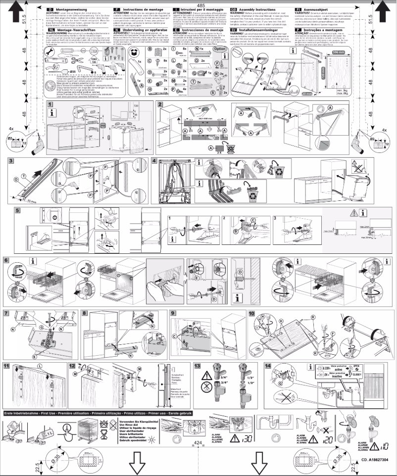 Page 1 de la notice Guide d'installation AEG FSE63307P