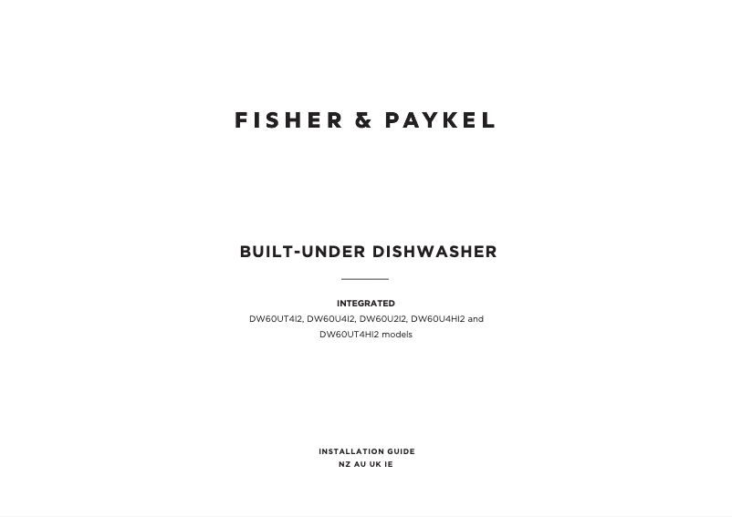 Page n°1 - Guide d'installation Fisher & Paykel DW60U4HI2