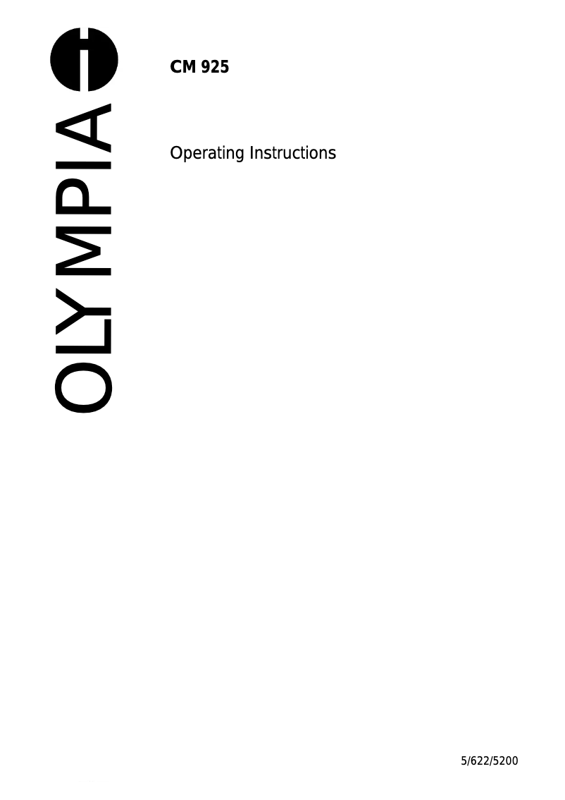 Image de la première page du manuel de l'appareil CM 925