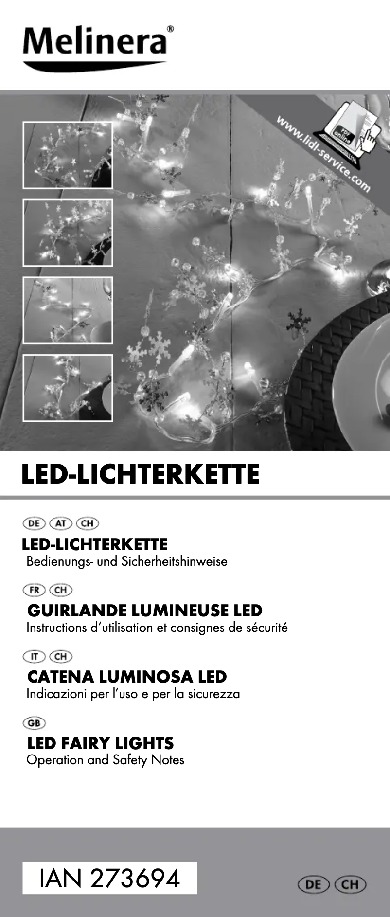Page n°1 - Manuel utilisateur Melinera IAN 322394