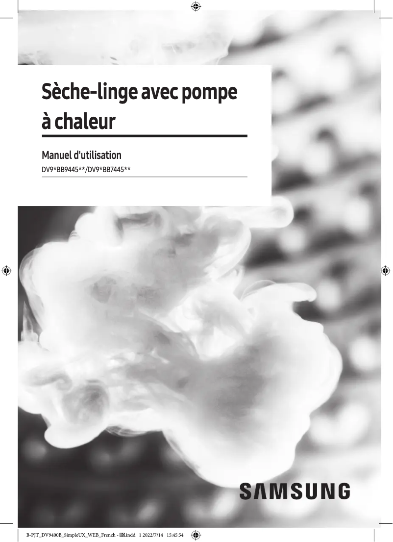 Image de la première page du manuel de l'appareil DV9EBB9445GH