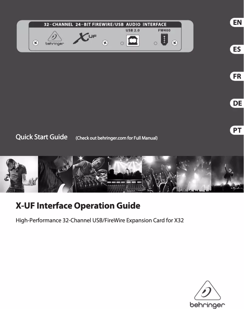Page n°1 - Mode d'emploi Behringer X-UF Interface