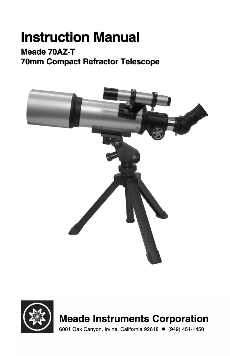 Page n°1 - Manuel utilisateur Meade ShortTube 70AZ-T