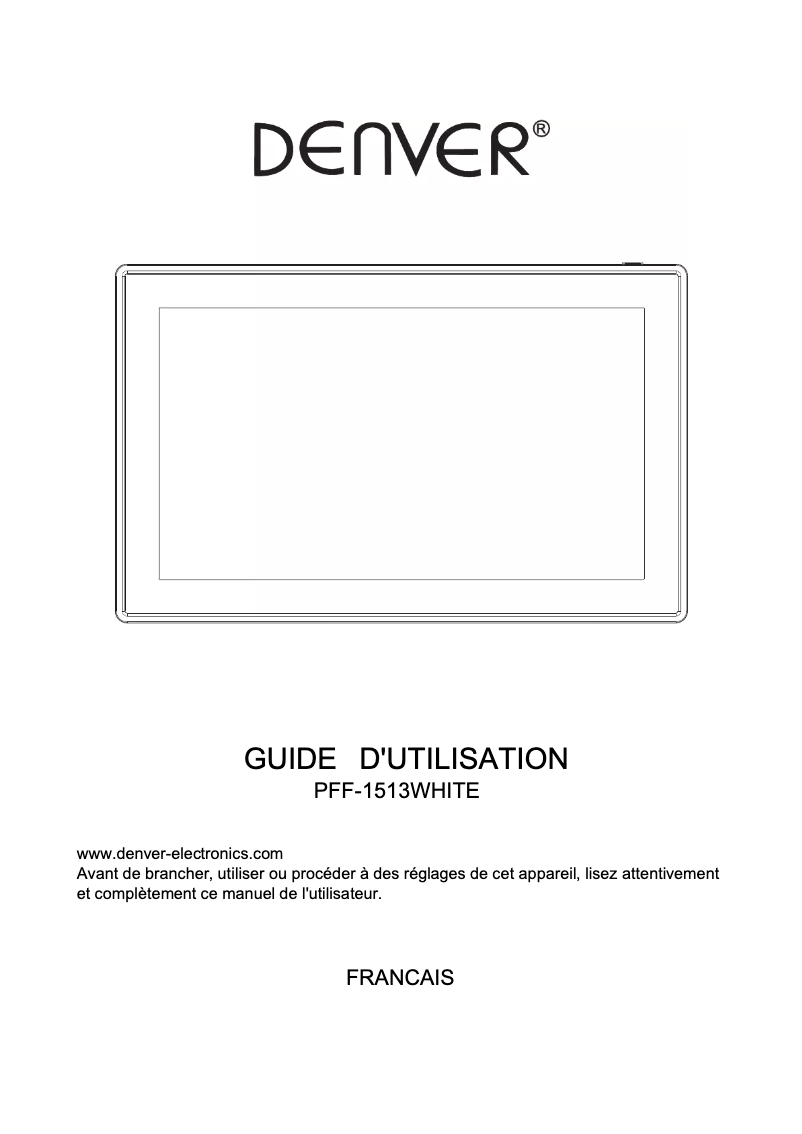 Page 1 of the manual User Manual Denver PFF-1513