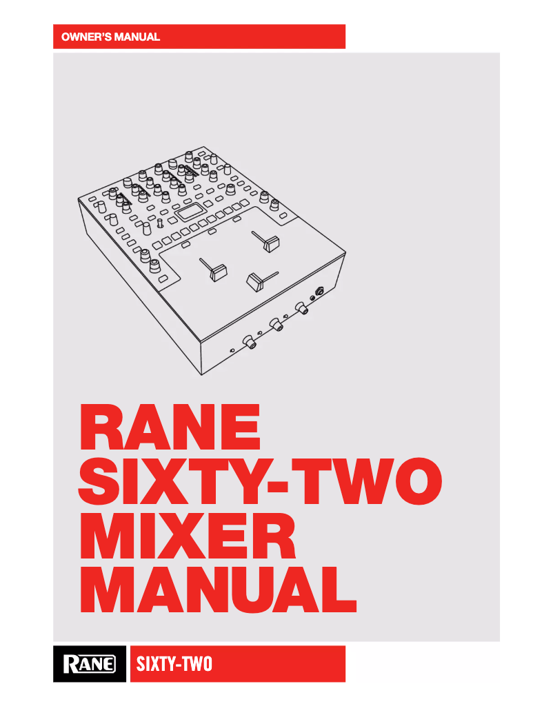 Page n°1 - Manuel utilisateur Rane SIXTY-TWO
