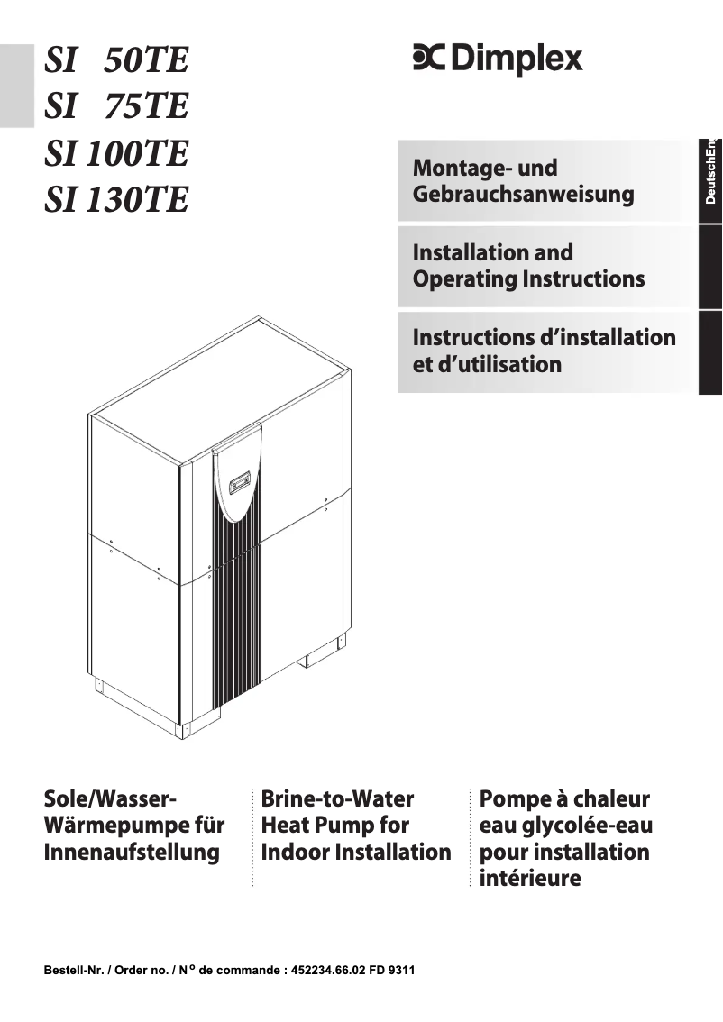 Page 1 de la notice Manuel utilisateur Dimplex SI100TE