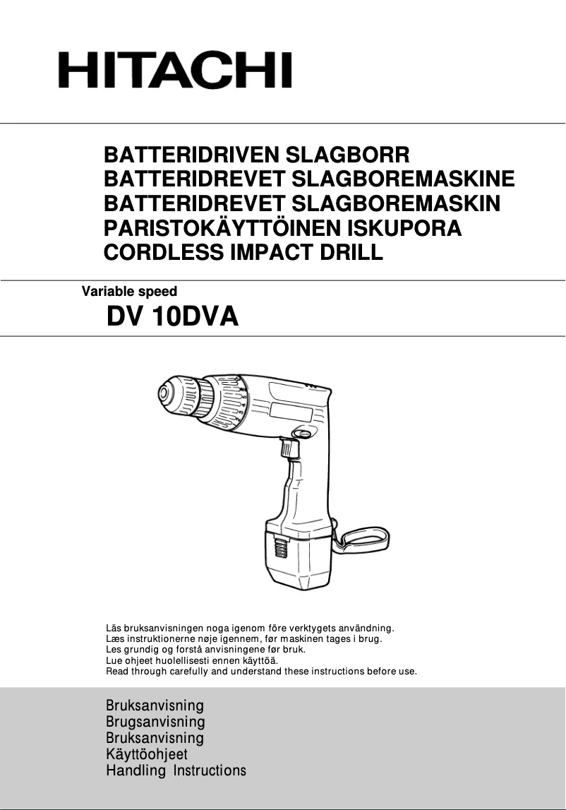 Page n°1 - Manuel utilisateur Hitachi DV 10DVA