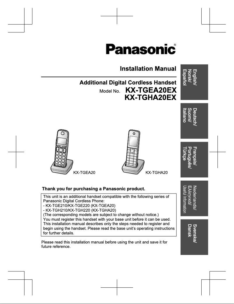 Página 1 del manual Manual de usuario Panasonic KX-TGHA20EX