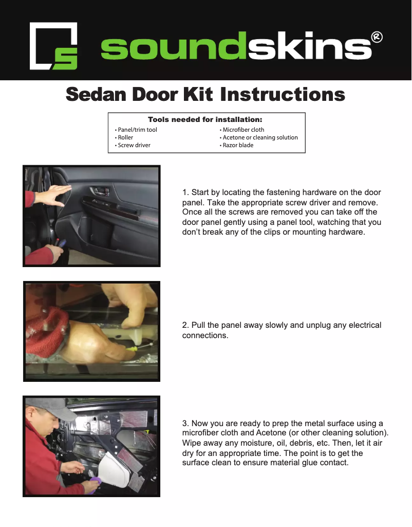 Página 1 del manual Manual de usuario Soundskins SSK-CAMRY4DR