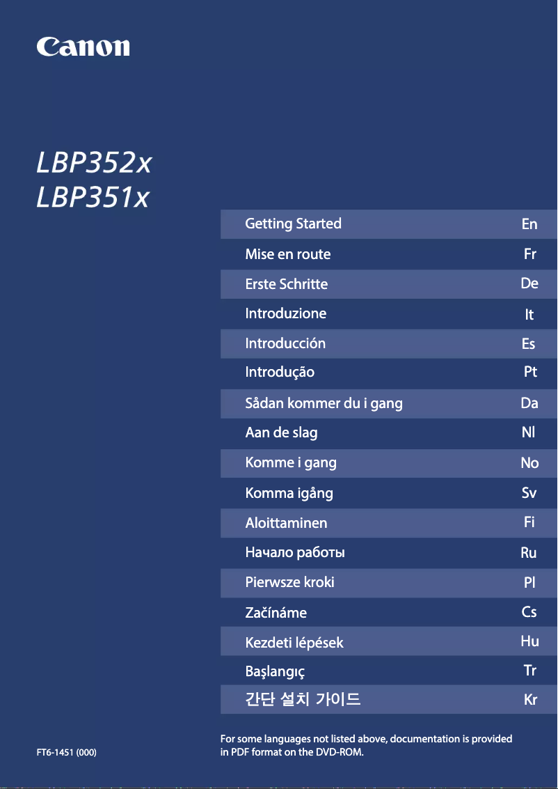 Page 1 de la notice Manuel utilisateur Canon i-SENSYS LBP352x