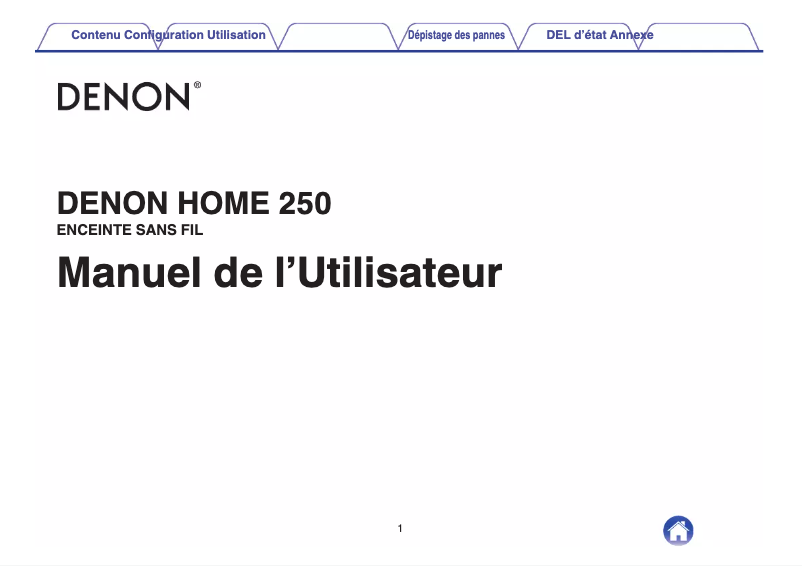 Image de la première page du manuel de l'appareil Home 250