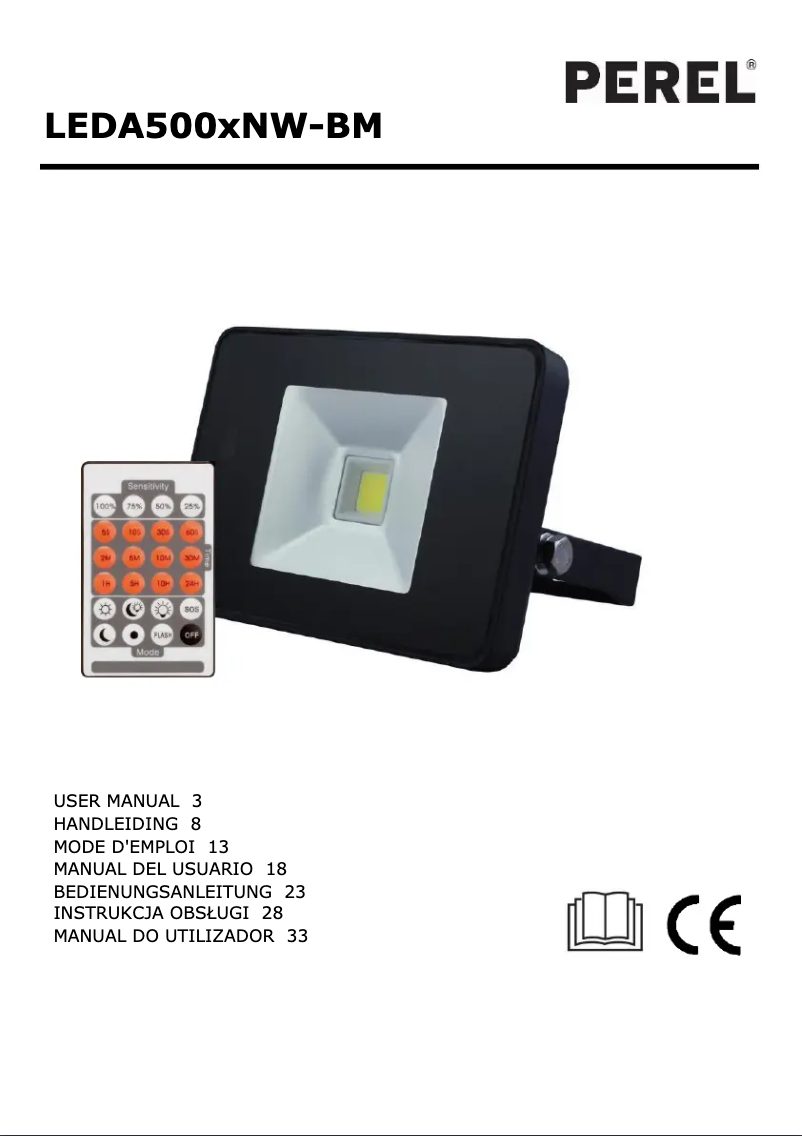 Page 1 de la notice Manuel utilisateur Perel LEDA5002NW-BM