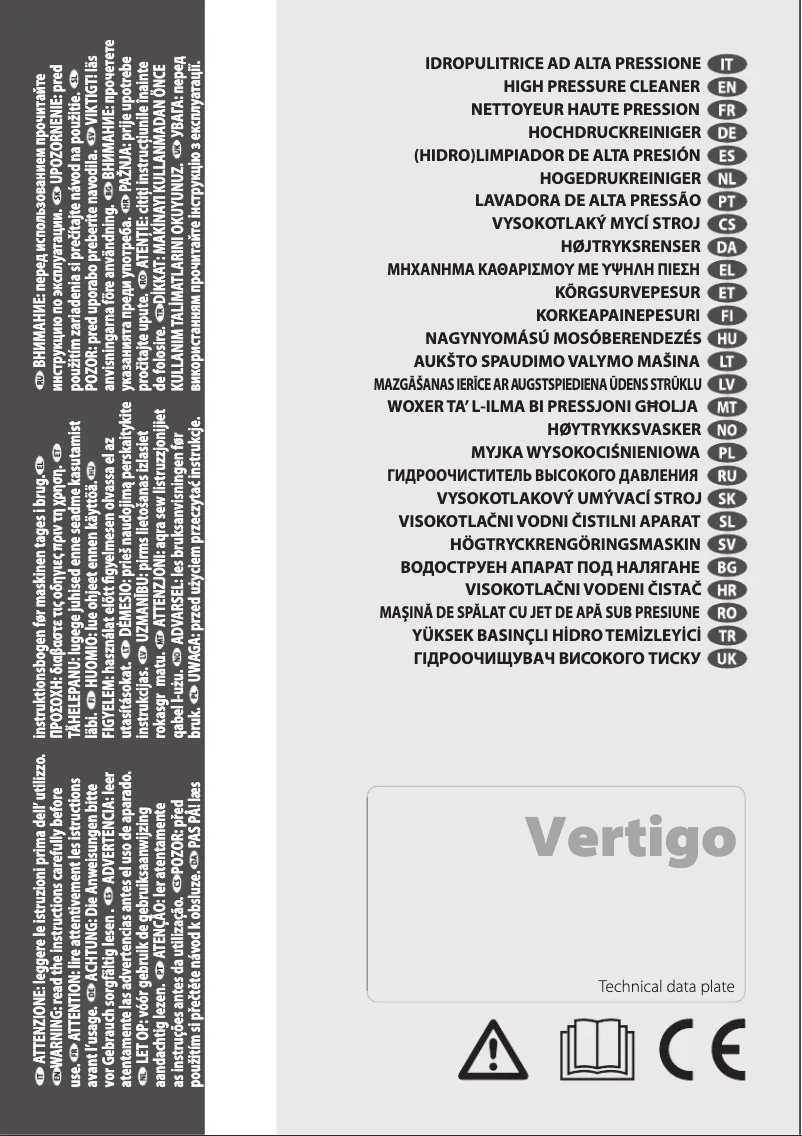 Page 1 de la notice Manuel utilisateur Lavorwash Vertigo 28