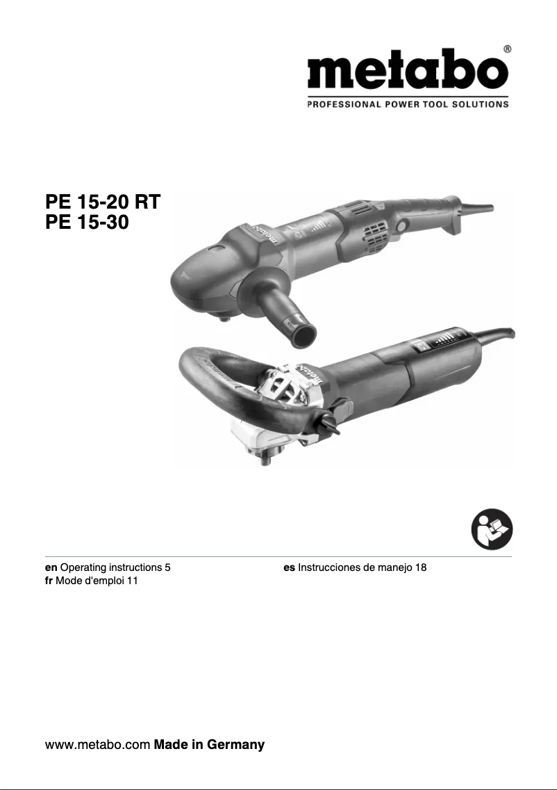 Página 1 del manual Manual de usuario Metabo PE 15-30