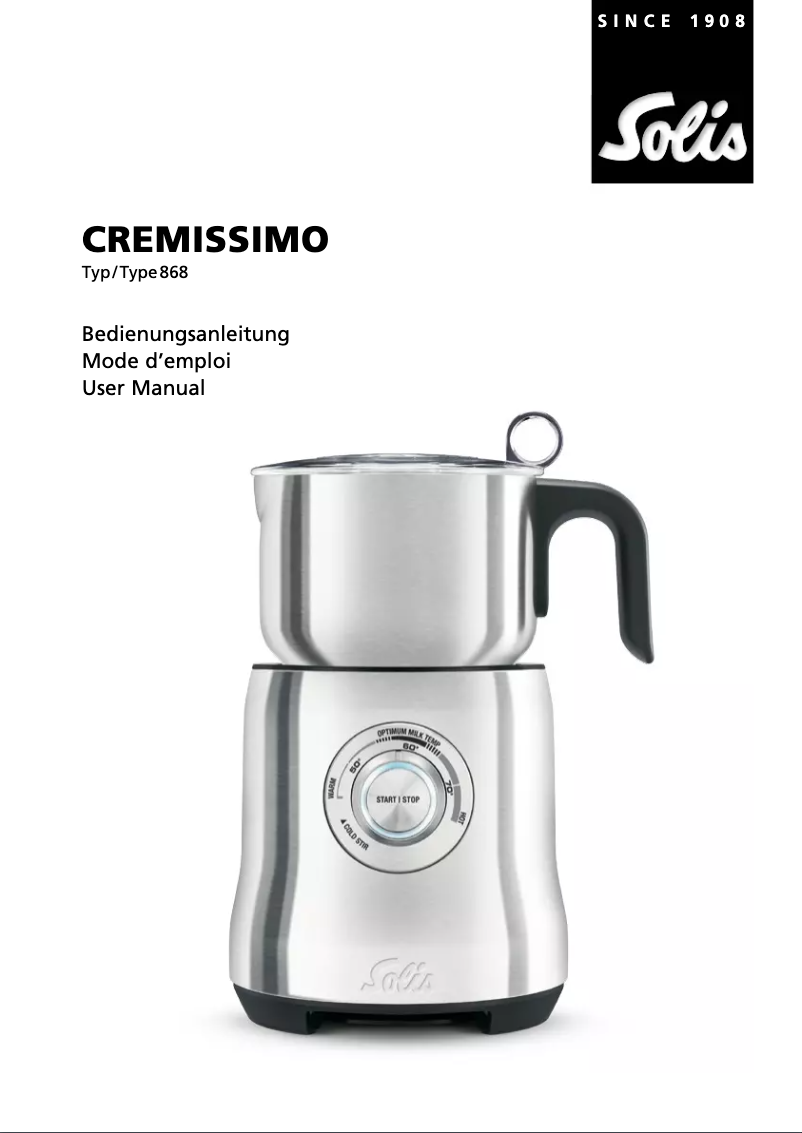 Page n°1 - Manuel utilisateur Solis Cremissimo