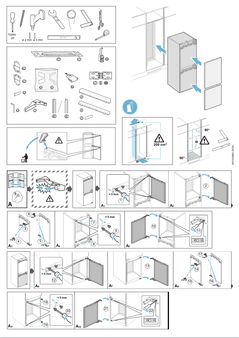 Page 1 de la notice Guide d'installation Bosch KIN86VFF0