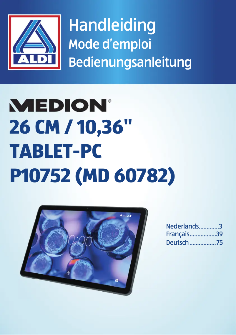 Image de la première page du manuel de l'appareil LIFETAB P10752 (MD 60782)