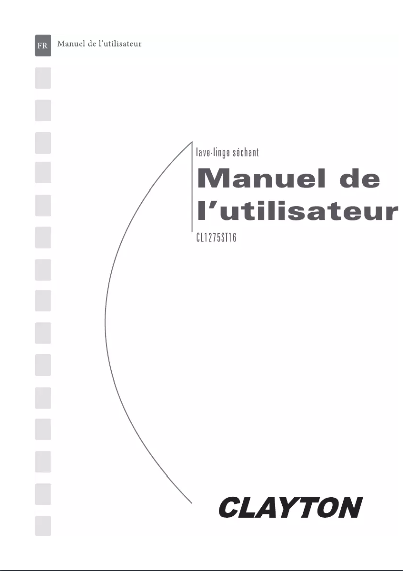 Page n°1 - Manuel utilisateur Clayton CL1275ST16