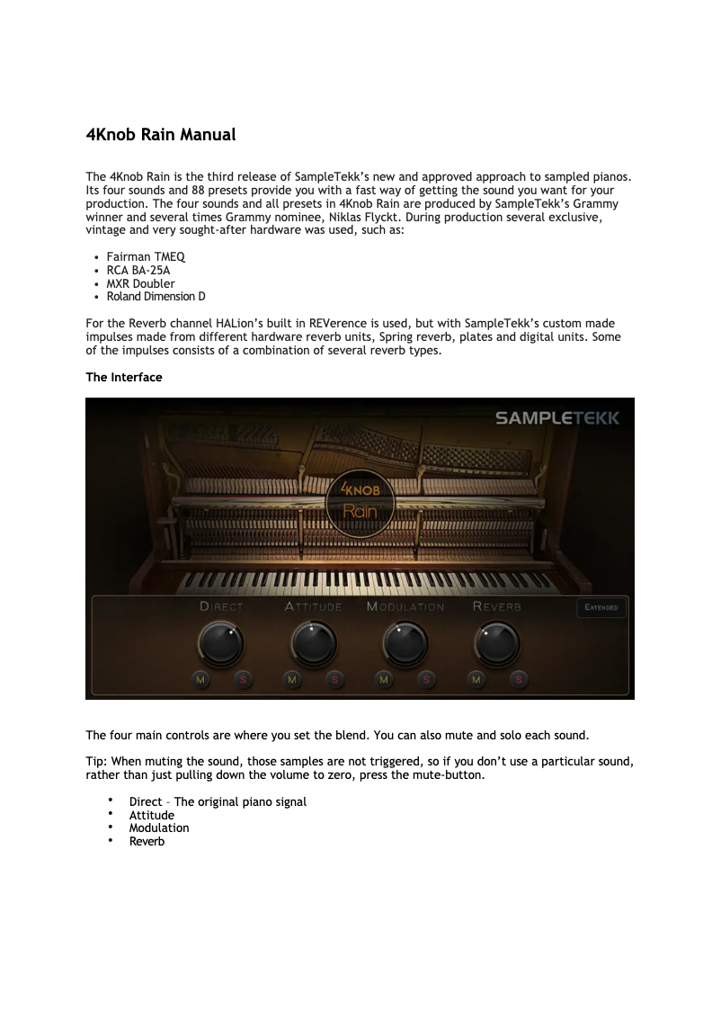 Página 1 del manual Manual de usuario Steinberg 4Knob Rain