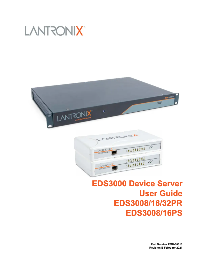 Page 1 de la notice Manuel utilisateur Lantronix EDS3000PR
