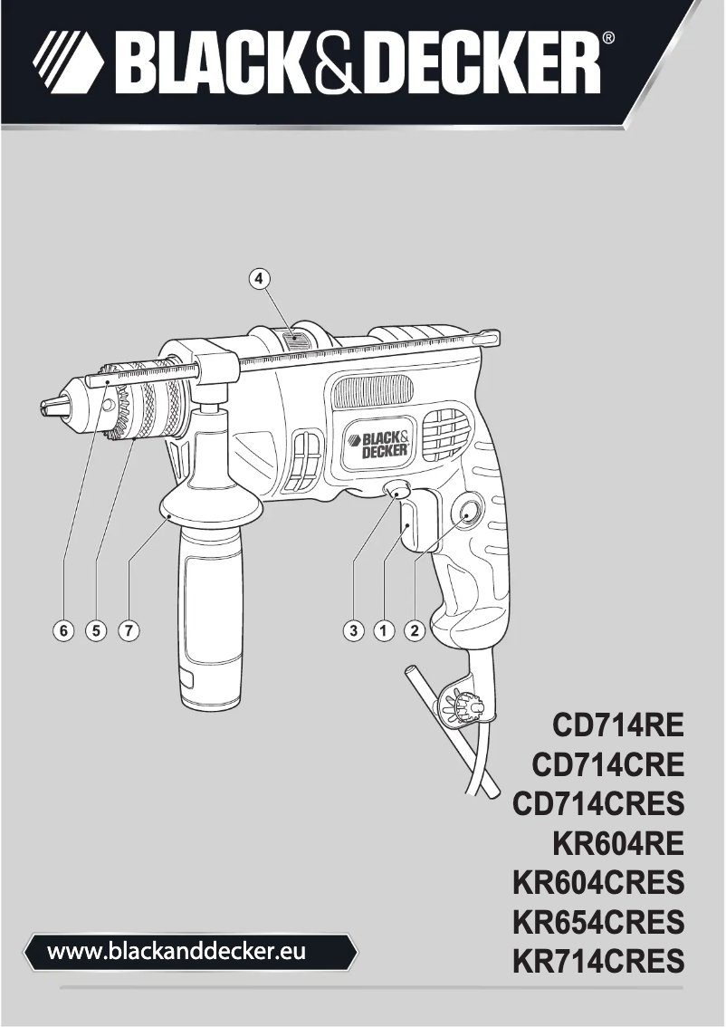 Page 1 de la notice Manuel utilisateur Black & Decker CD714RE