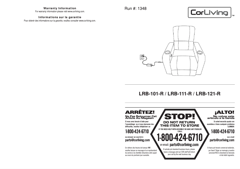 Página 1 del manual Manual de usuario CorLiving LRB-111-R