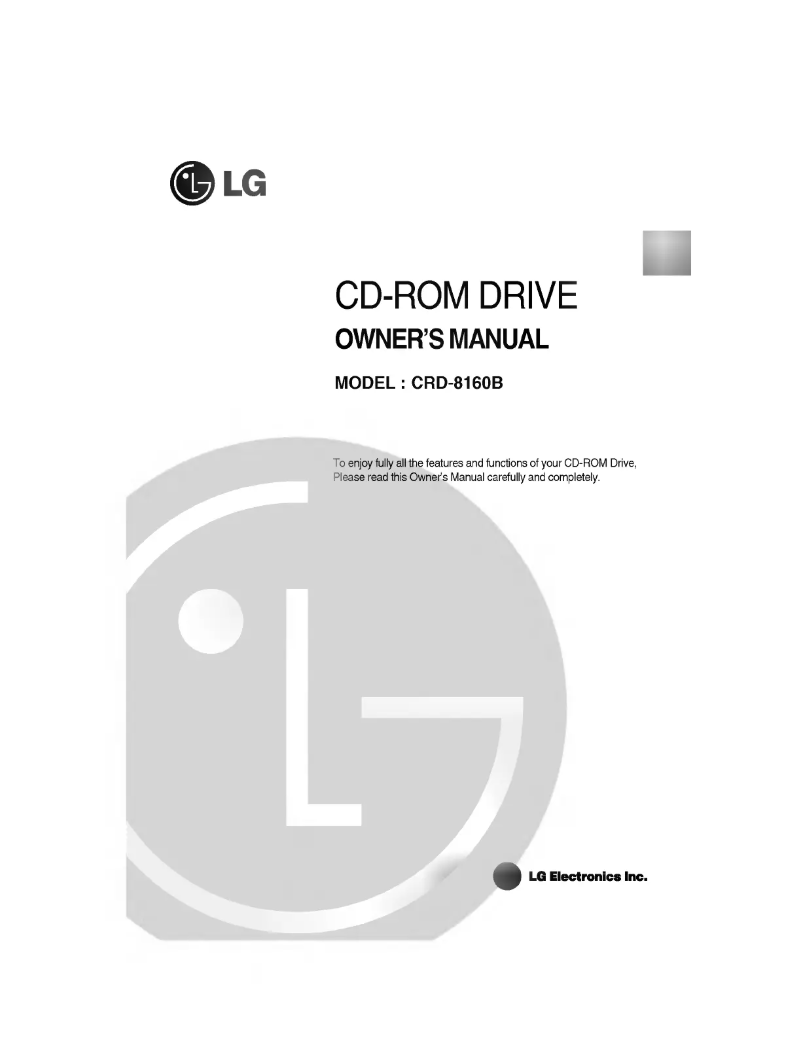 Page n°1 - Manuel utilisateur LG CRD-8160B