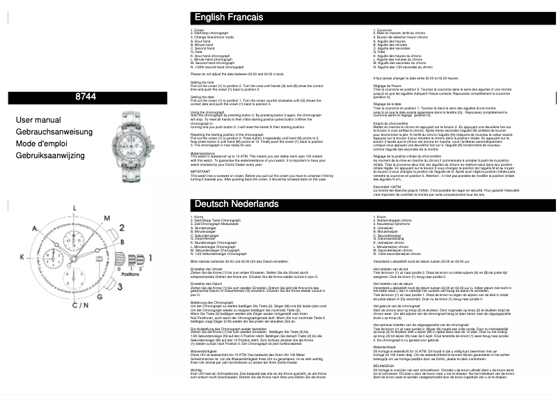 Page 1 de la notice Manuel utilisateur Davis 8744