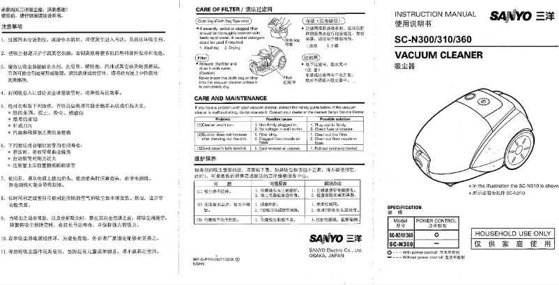 Page n°1 - Manuel utilisateur Sanyo SC-N300