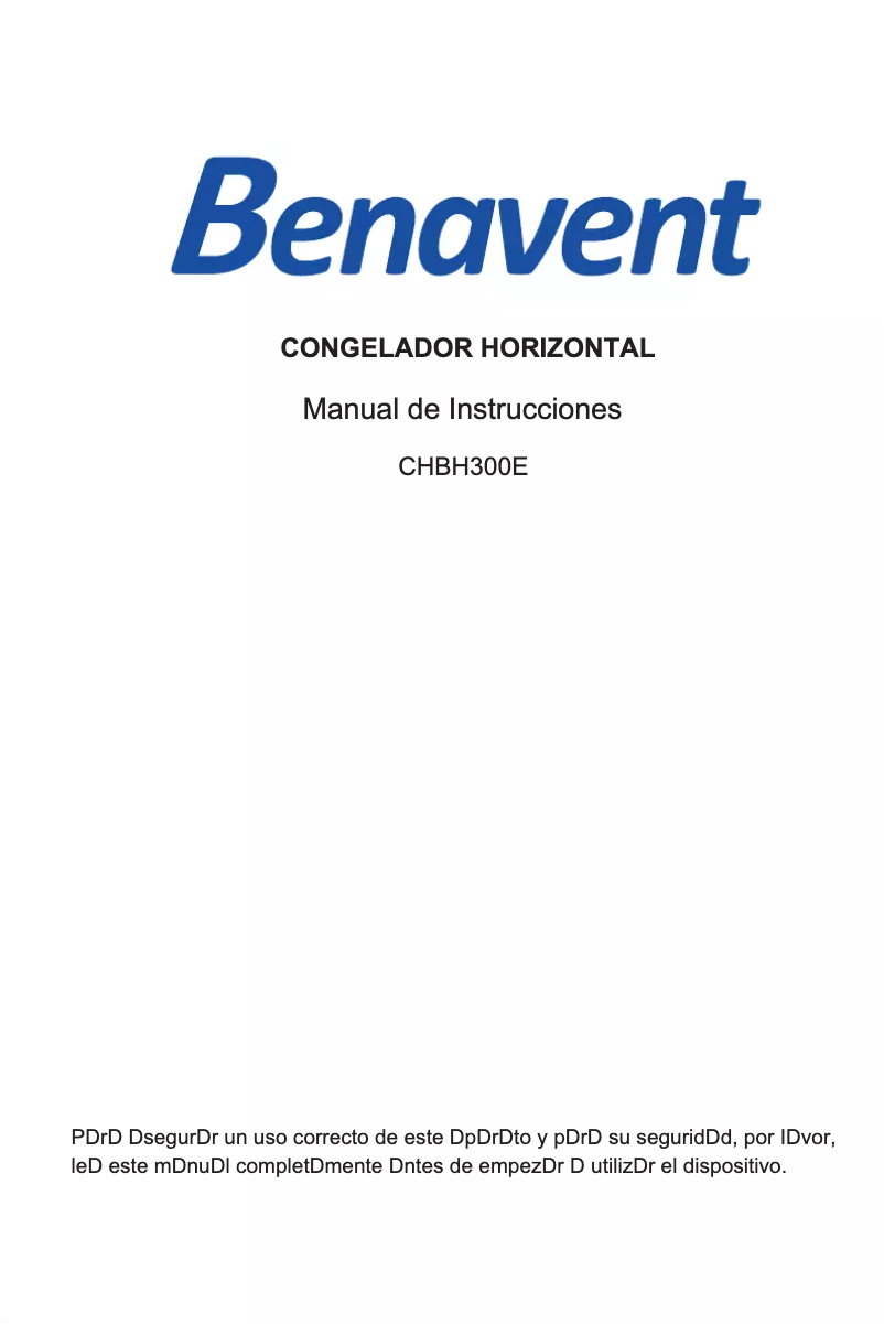 Image de la première page du manuel de l'appareil CHBH300E
