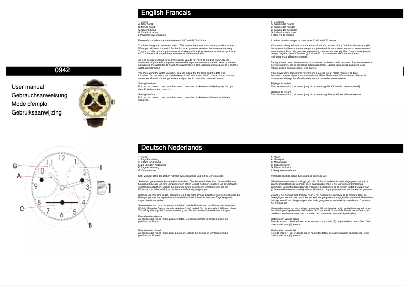 Page n°1 - Manuel utilisateur Davis 0942