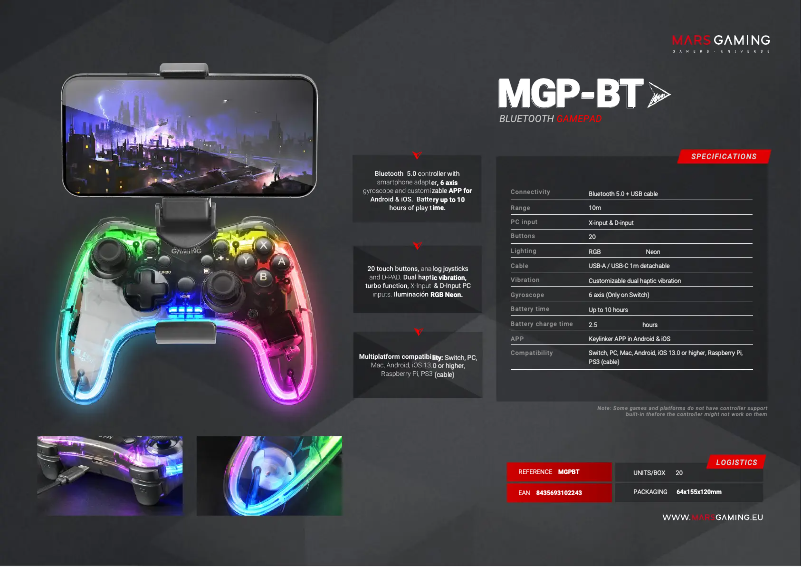 Image de la première page du manuel de l'appareil MGP-BT