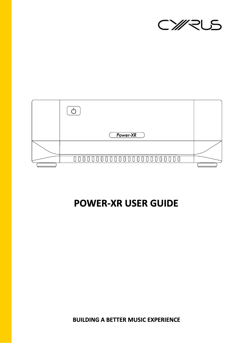 Page 1 de la notice Manuel utilisateur Cyrus Power-XR