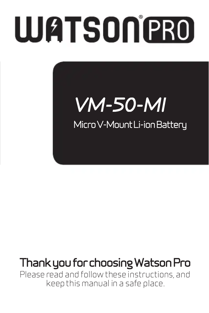 Image de la première page du manuel de l'appareil VM-50-MI