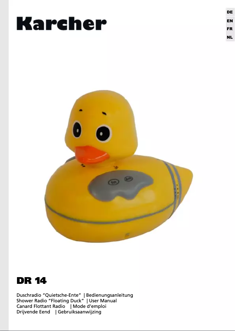 Page 1 de la notice Manuel utilisateur Karcher Audio DR 14