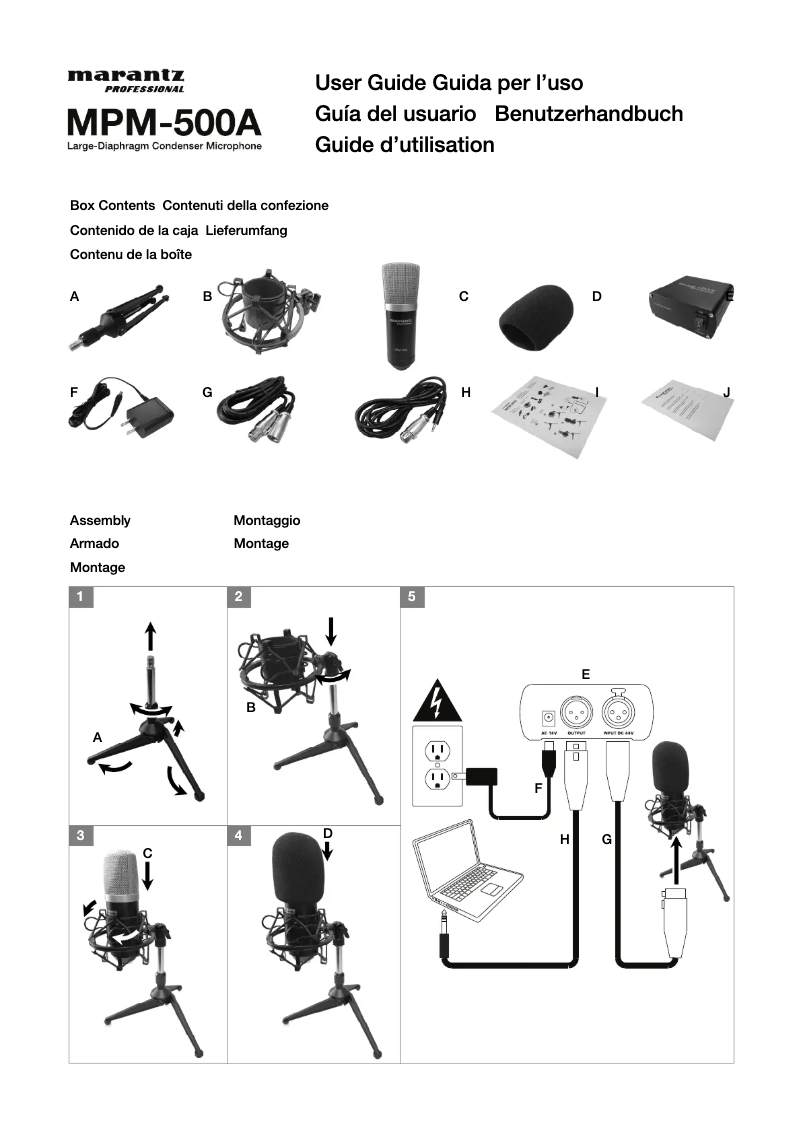 Page 1 de la notice Manuel utilisateur Marantz MPM-500A