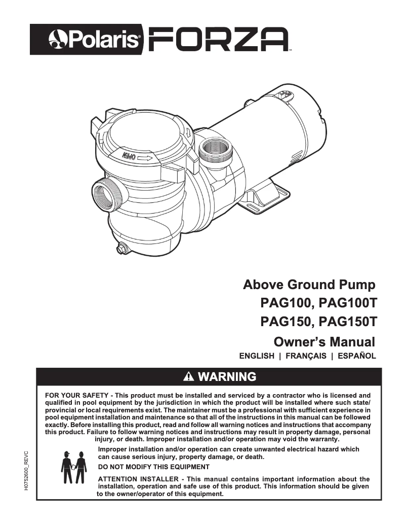 Página 1 del manual Manual de usuario Polaris Prestige